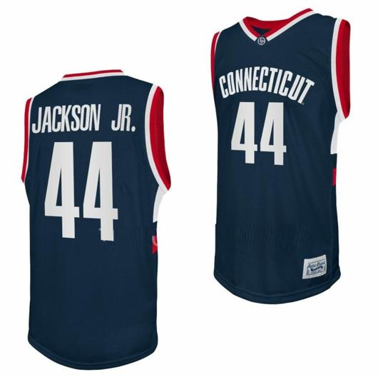 Men's Andre Jackson Jersey UConn Huskies College Basketball Navy Retro #44