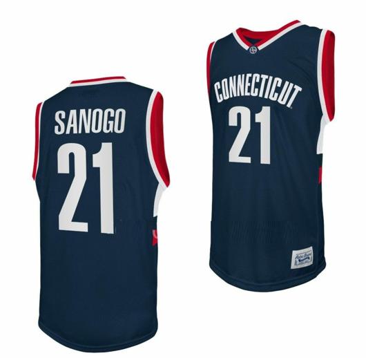 Men's Adama Sanogo Jersey UConn Huskies College Basketball Navy Retro #21