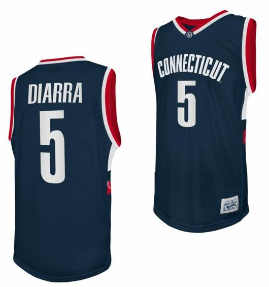 Men's Hassan Diarra Jersey UConn Huskies College Basketball Navy Retro #5