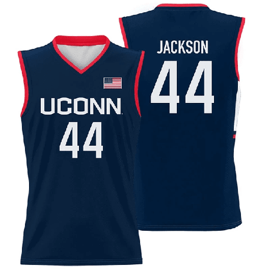 Men's Andre Jackson Jersey UConn Huskies College Basketball Navy #44