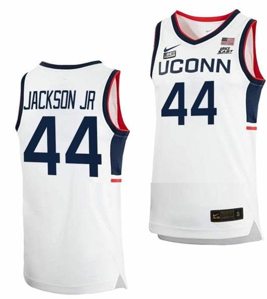 Men's Andre Jackson Jersey UConn Huskies College Basketball White Replica #44