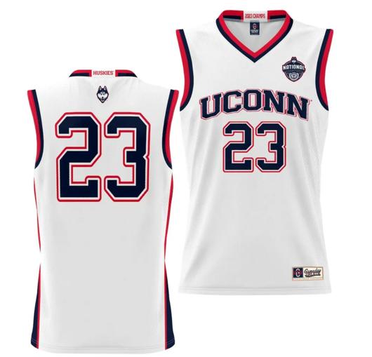 Men's UConn Huskies Basketball Jersey 2023 NCAA National Champions White #23