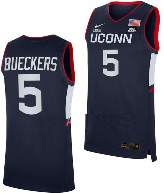 Men's Paige Bueckers Jersey UConn Huskies College Basketball Navy Replica #5