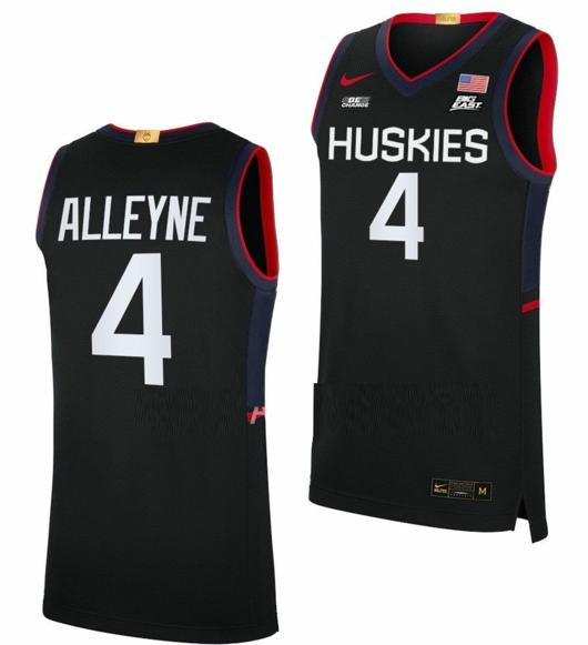 Men's Nahiem Alleyne Jersey UConn Huskies College Basketball Limited Black #4