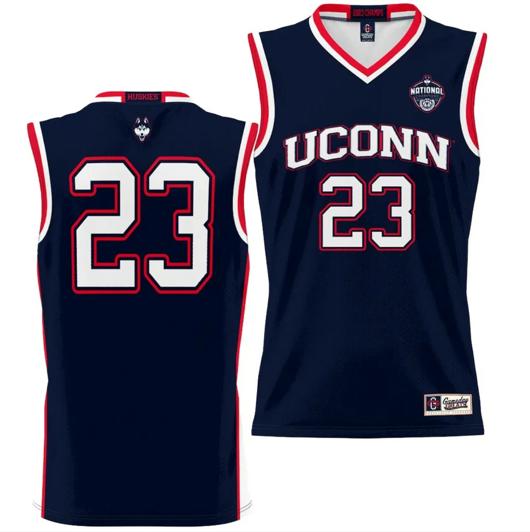 Men's UConn Huskies Basketball Jersey 2023 NCAA National Champions Navy #23