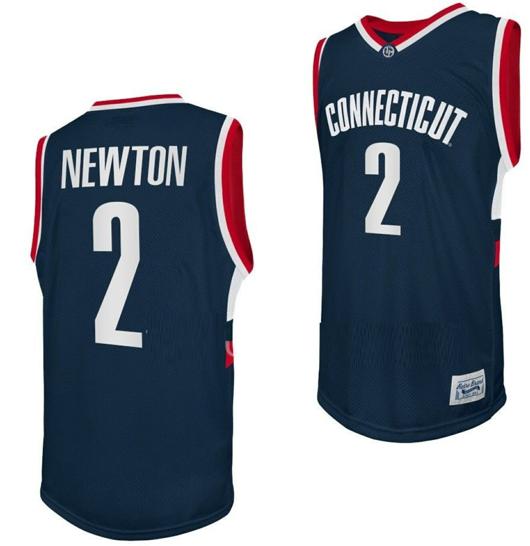 Men's Tristen Newton Jersey UConn Huskies College Basketball Navy Retro #2