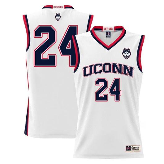 Men's Jordan Hawkins Jersey UConn Huskies College Basketball White #24