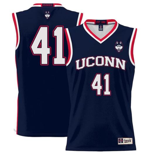 Men's Emmett Hendry Jersey UConn Huskies College Basketball No Name Navy #41