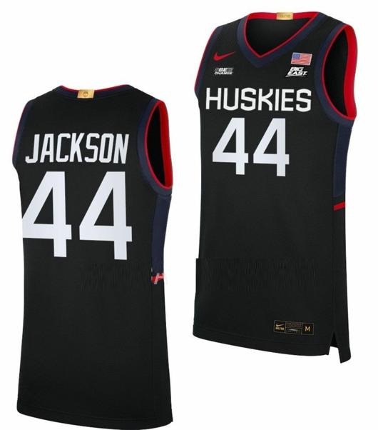 Men's Andre Jackson Jersey UConn Huskies College Basketball Limited Black #44