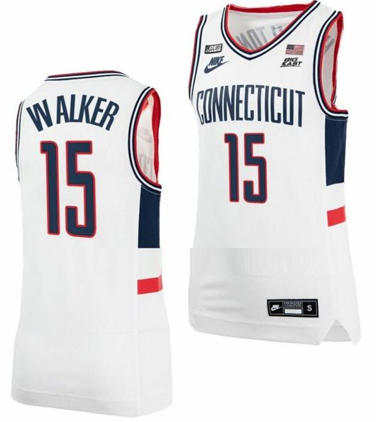 Men's Kemba Walker Jersey UConn Huskies College Basketball Alumni White #15