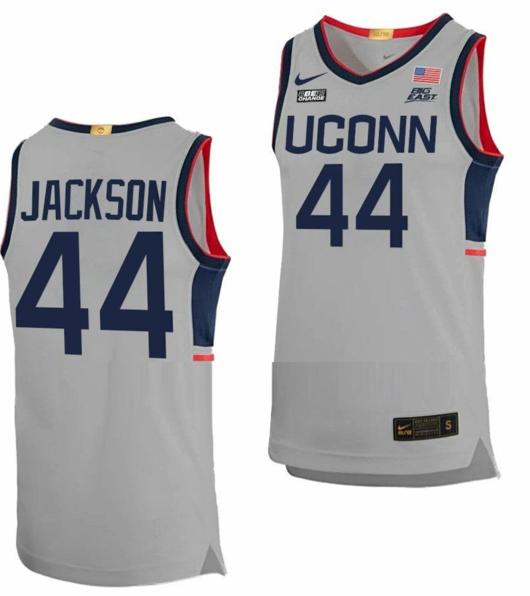 Men's Andre Jackson Jersey UConn Huskies College Basketball Limited Gray #44