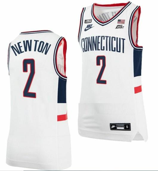 Men's Tristen Newton Jersey UConn Huskies College Basketball Alumni White #2