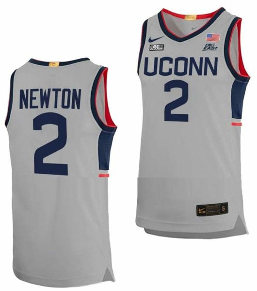 Men's Tristen Newton Jersey UConn Huskies College Basketball Limited Gray #2