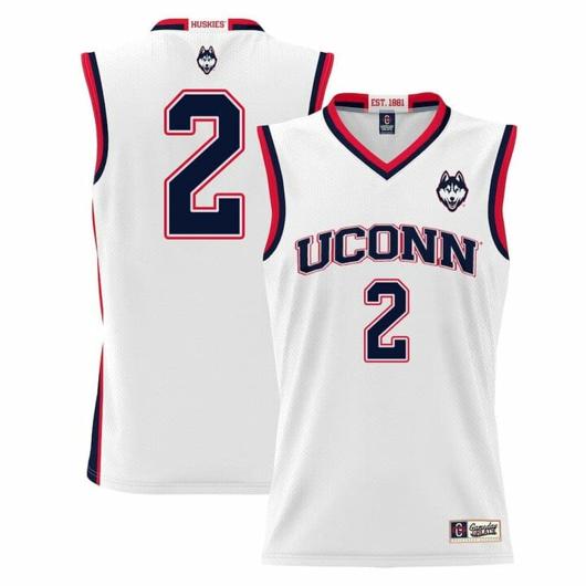 Men's Tristen Newton Jersey UConn Huskies College Basketball White #2