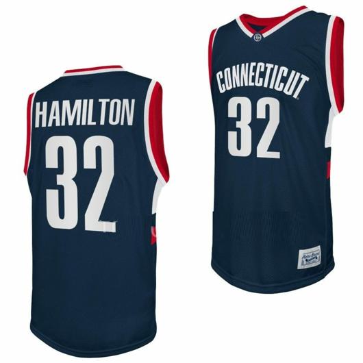 Men's Richard Hamilton Jersey UConn Huskies College Basketball Navy Retro #32