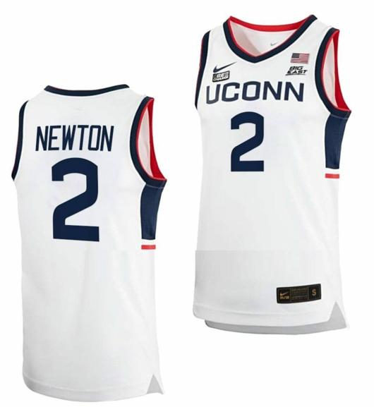 Men's Tristen Newton Jersey UConn Huskies College Basketball White Replica #2