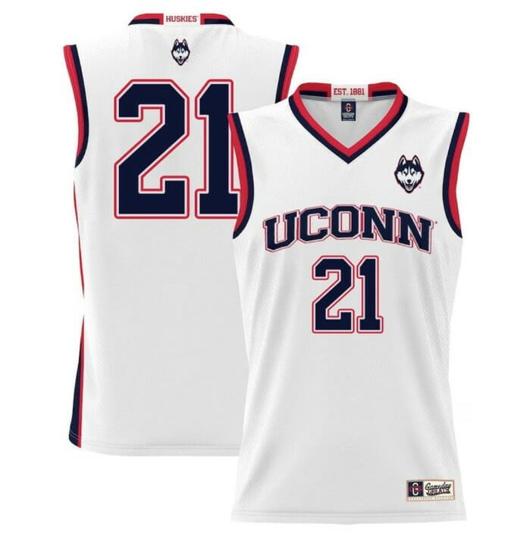 Men's Adama Sanogo Jersey UConn Huskies College Basketball No Name White Red Border #21