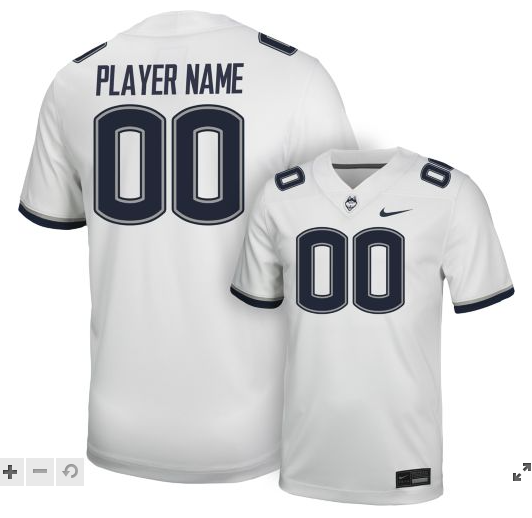 Men's Conn Huskies Customized Football Nike Replica Jersey White