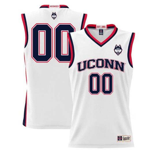 Men's Custom UConn Huskies Jersey College Basketball Name and Number White