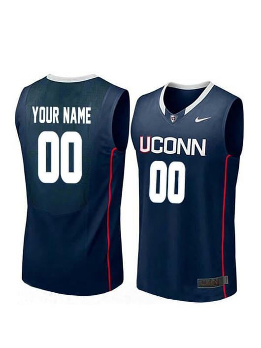 Men's Custom UConn Huskies Jersey College Basketball Name and Number Elite Navy