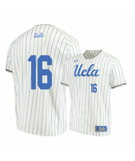 Men's UCLA Bruins 16 Kyle Cuellar Beige College Baseball Jersey