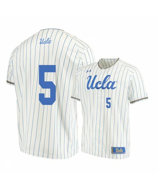 Men's UCLA Bruins 5 Garrett Mitchell Beige College Baseball Jersey