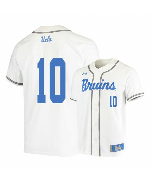 Men's UCLA Bruins 10 Mikey Perez White College Baseball Jersey