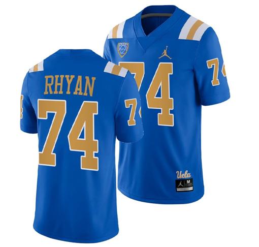 Men's UCLA Bruins Sean Rhyan Jersey #74 Blue College Football Uniform