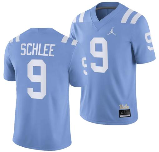 Men's UCLA Bruins Collin Schlee Jersey #9 Alternate Game Light Blue Football Uniform