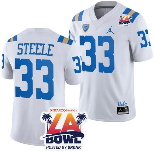 Men's Carson Steele Jersey #33 UCLA Bruins 2023 LA Bowl College Football White