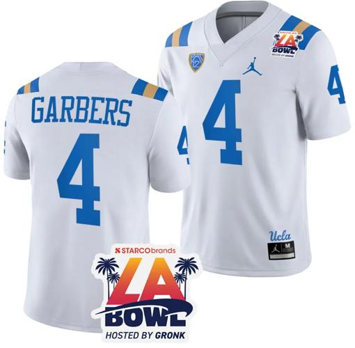 Men's Ethan Garbers Jersey #4 UCLA Bruins 2023 LA Bowl College Football White