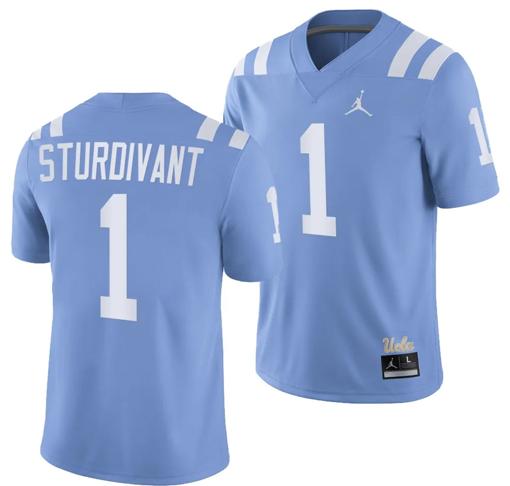 Men's UCLA Bruins Michael Sturdivant Jersey #1 Alternate Game Light Blue Football Uniform