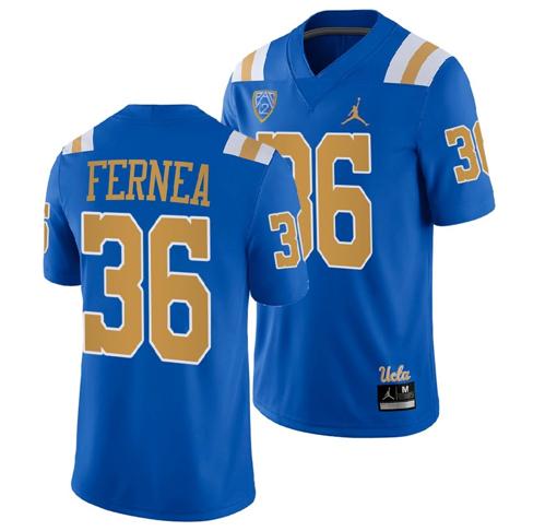 Men's UCLA Bruins Ethan Fernea Jersey #36 Blue College Football Uniform