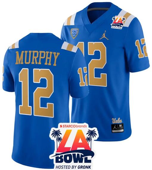 Men's Grayson Murphy Jersey #12 UCLA Bruins 2023 LA Bowl College Football Blue