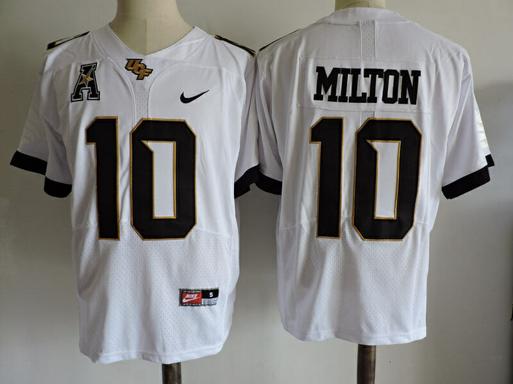 Men's Nike UCF Knights #10 Milton College Football Jersey White