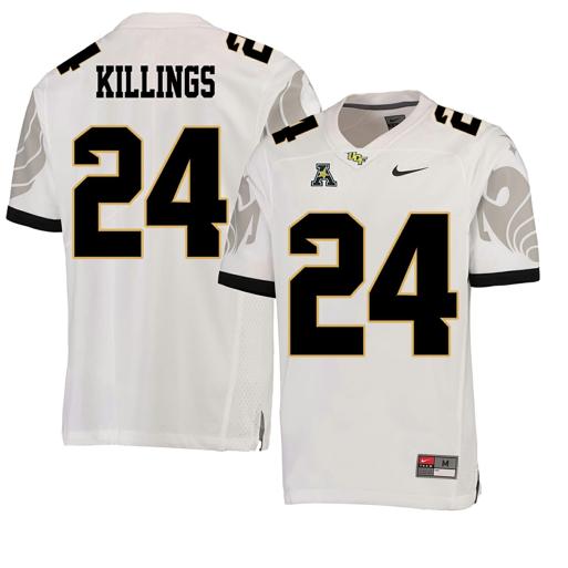 Men's Nike UCF Knights #24 DJ Killings NCAA College Football Jersey White