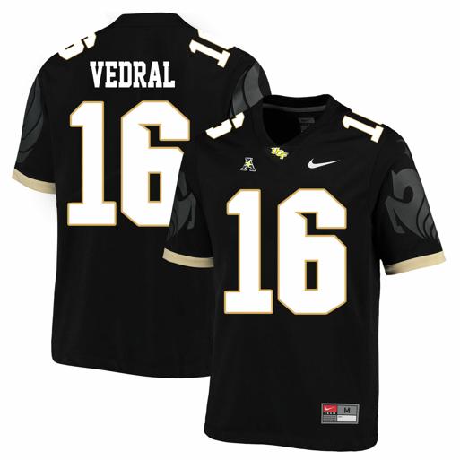 Men's Nike UCF Knights #16 Noah Vedral NCAA College Football Jersey Black