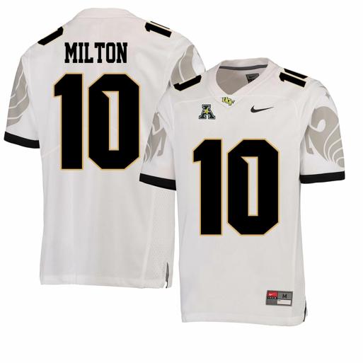 Men's Nike UCF Knights #10 Mckenzie Milton NCAA College Football Jersey White