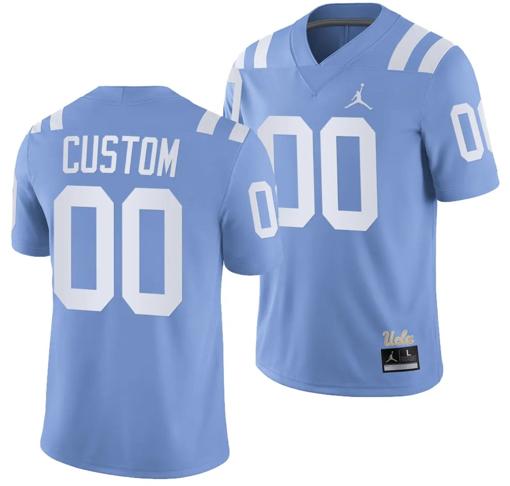 Men's Custom UCLA Bruins Jersey Name and Number Alternate Game Light Blue Football Uniform