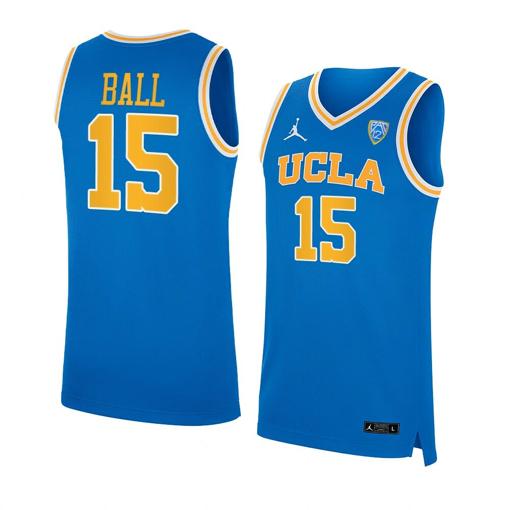 Men's LiAngelo Ball #15 UCLA Bruins NCAA College Basketball Jerseys Royal