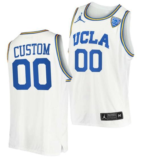 Men's Custom UCLA Bruins Jersey Name and Number College Basketball Home White