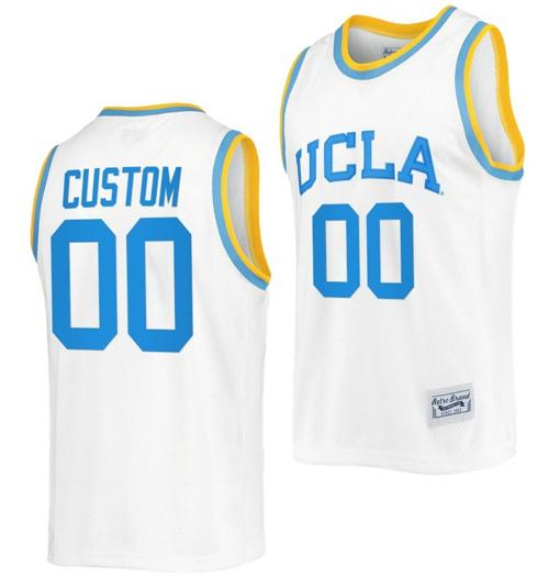 Men's Custom UCLA Bruins Jersey Name and Number College Basketball White Commemorative Classic