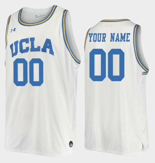 Men's Custom UCLA Bruins Jersey Name and Number College Basketball White Replica