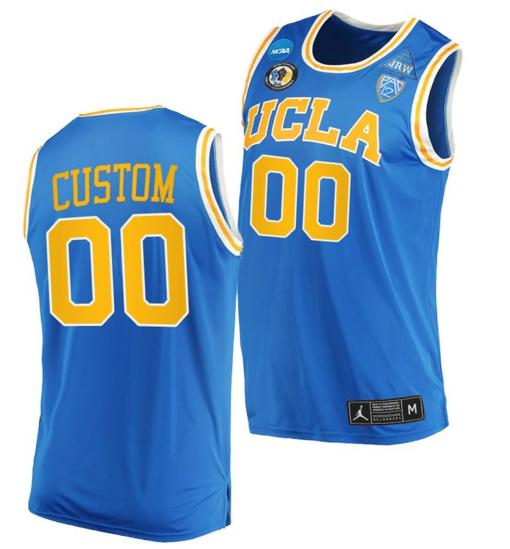 Men's Custom UCLA Bruins Jersey Name and Number College Basketball Blue Away