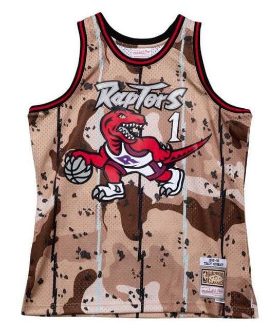 Men's Toronto Raptors #1 Tracy McGrady Camo 1998 Throwback Basketball Jersey