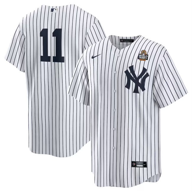 Men's New York Yankees #11 Anthony Volpe White 2024 World Series Cool Base Stitched Baseball Jersey