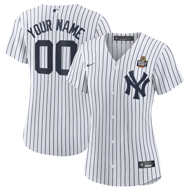 Women's New York Yankees Custom White 2024 World Series Cool Base Stitched Baseball Jersey(Run Small)