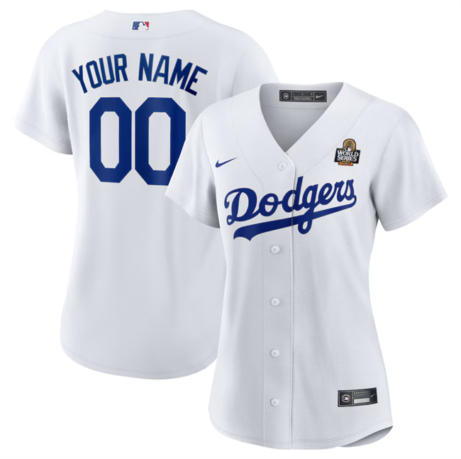 Women's Los Angeles Dodgers Custom White 2024 World Series Cool Base Stitched Baseball Jersey(Run Small)