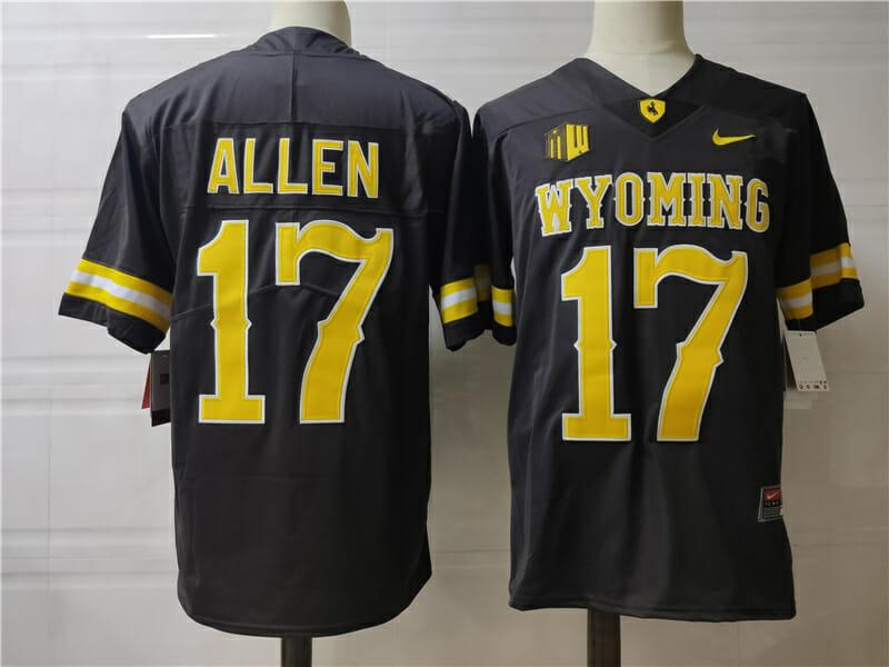 Men's Nike Wyoming Cowboys Josh Allen Jersey #17 College Football Brown