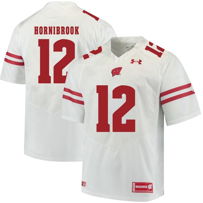 Men's Wisconsin Badgers #12 Alex Hornibrook College Football Jersey White